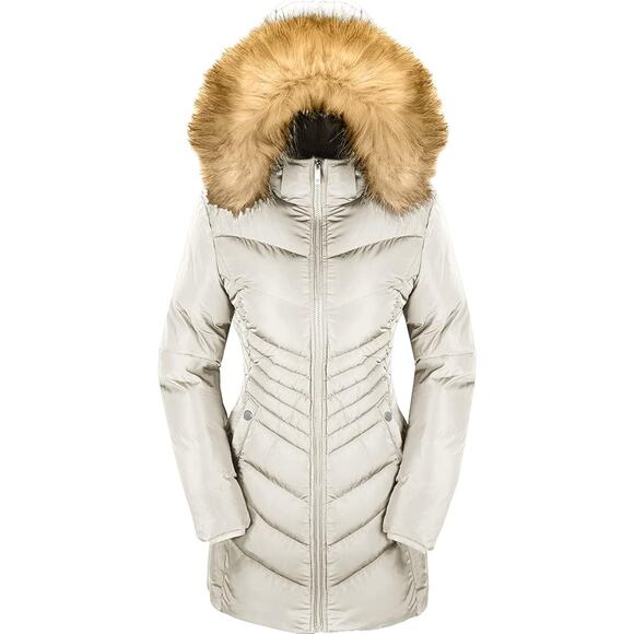 Szory Jackets & Blazers - New Szory Down Jacket Women's Size L Long Puffer Parka Coat Removable Fur Hood